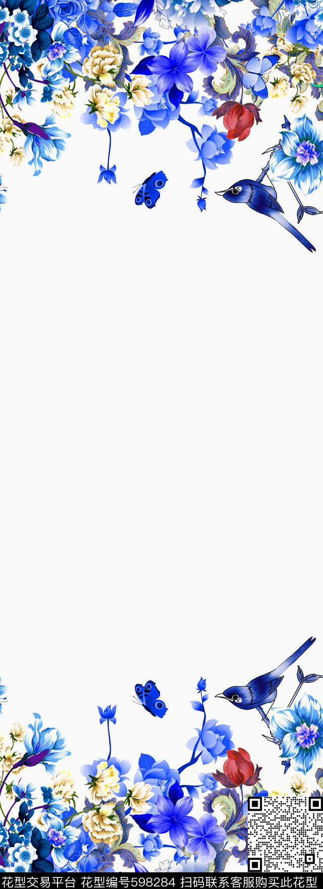 中国风花卉旗袍华亿平台大牌女装数码印花华亿平台下载（图片编号: 598284） - 瓦栏（Walan）