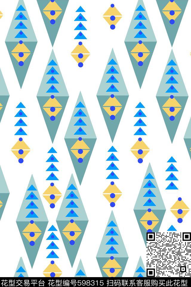 不规则几何手绘菱形传统印花华亿平台下载（图片编号: 598315） - 瓦栏（Walan）