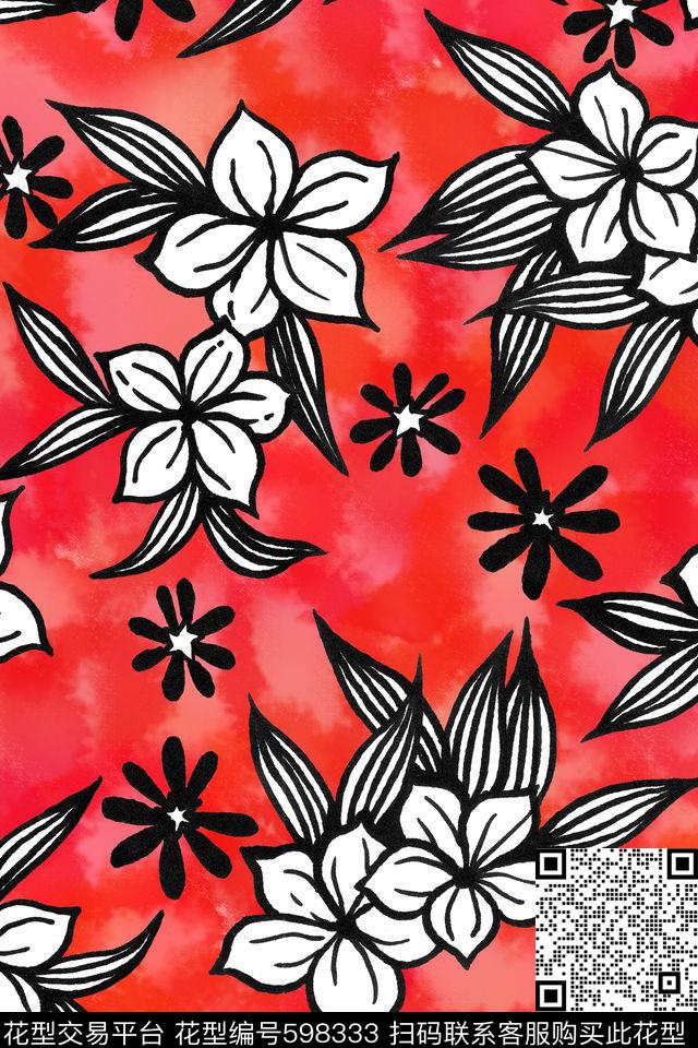 水彩手绘艺术花卉传统印花华亿平台下载（图片编号: 598333） - 瓦栏（Walan）