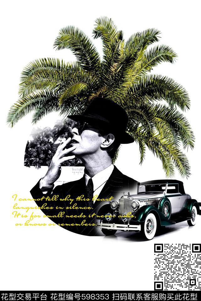 男人植物车数码印花华亿平台下载（图片编号: 598353） - 瓦栏（Walan）