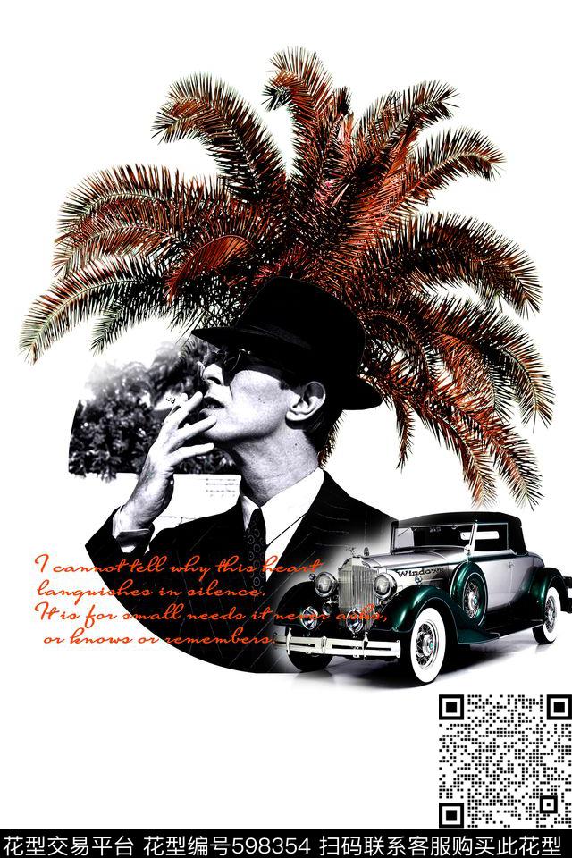 男人植物车数码印花华亿平台下载（图片编号: 598354） - 瓦栏（Walan）