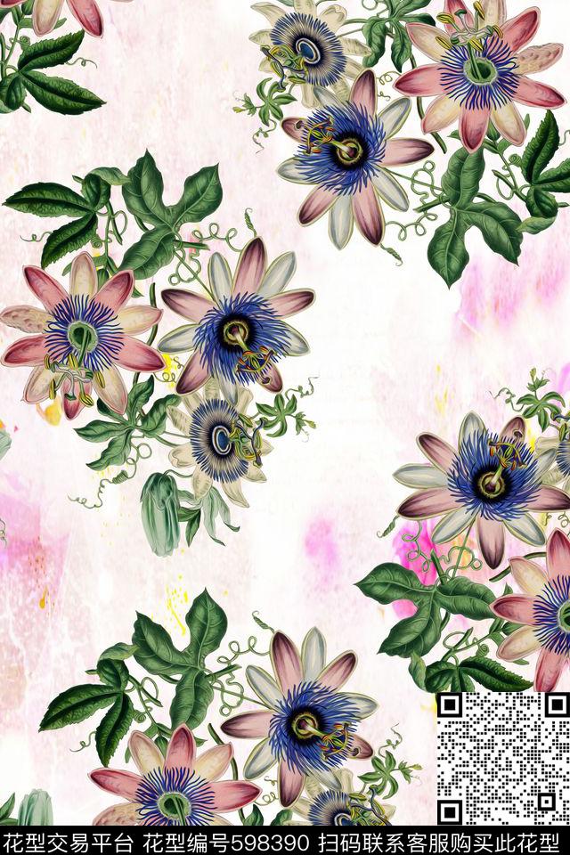 花朵花卉家纺数码印花华亿平台下载（图片编号: 598390） - 瓦栏（Walan）