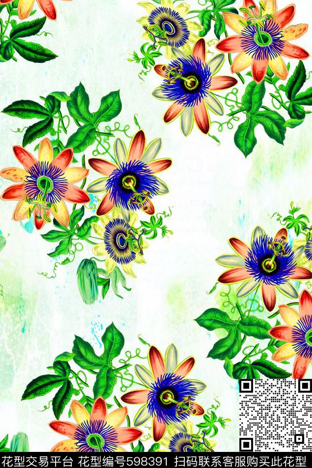 花朵花卉家纺数码印花华亿平台下载（图片编号: 598391） - 瓦栏（Walan）
