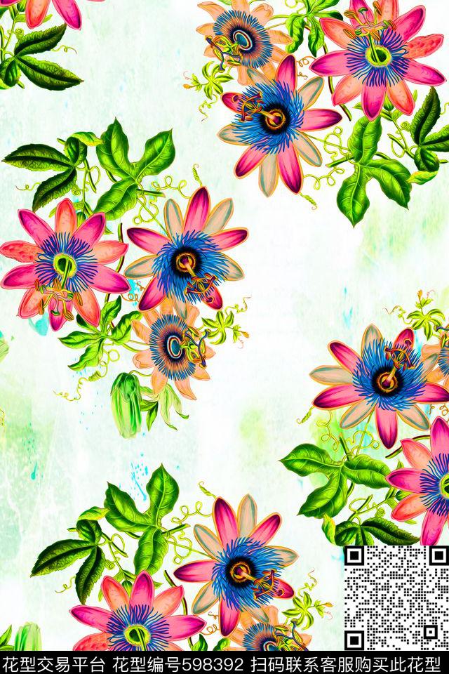 花朵花卉家纺数码印花华亿平台下载（图片编号: 598392） - 瓦栏（Walan）