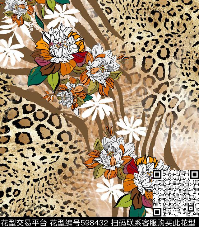 花卉抽象欧洲传统印花华亿平台下载（图片编号: 598432） - 瓦栏（Walan）