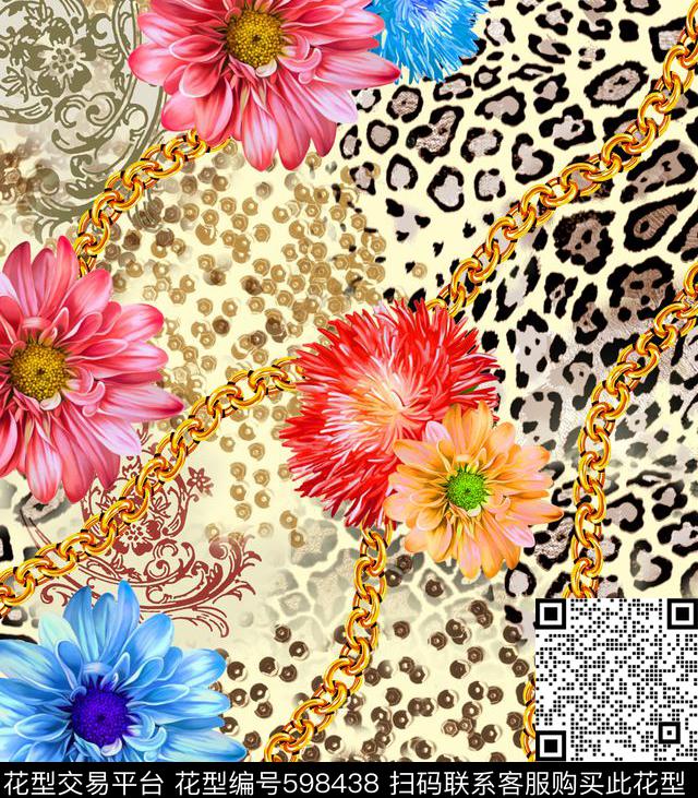 花卉抽象欧洲数码印花华亿平台下载（图片编号: 598438） - 瓦栏（Walan）