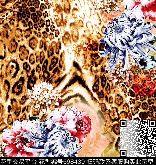 花卉抽象欧洲数码印花华亿平台下载（图片编号: 598439） - 瓦栏（Walan）