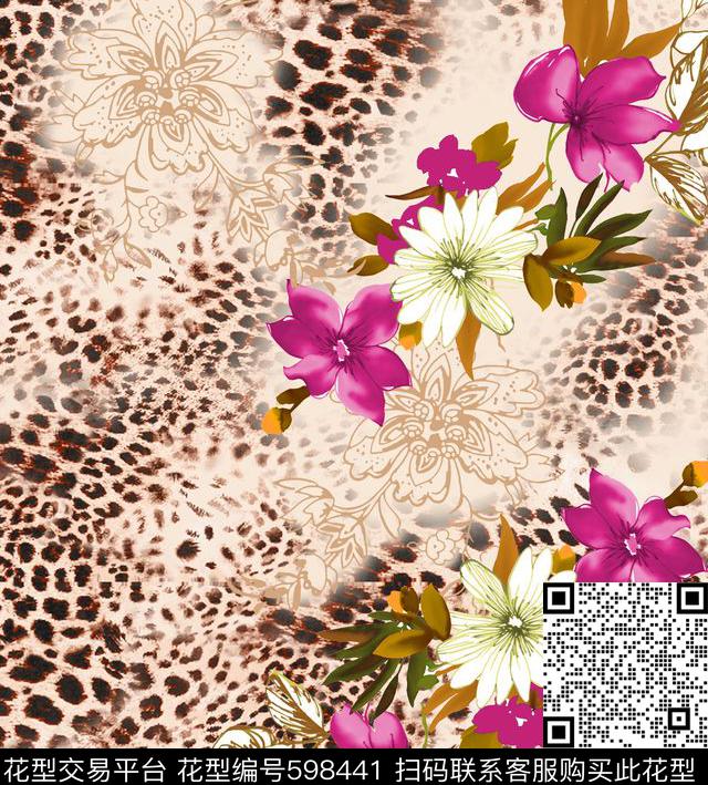 花卉抽象欧洲数码印花华亿平台下载（图片编号: 598441） - 瓦栏（Walan）