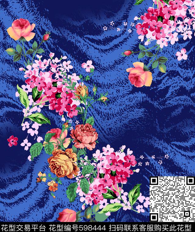 花卉抽象欧洲数码印花华亿平台下载（图片编号: 598444） - 瓦栏（Walan）