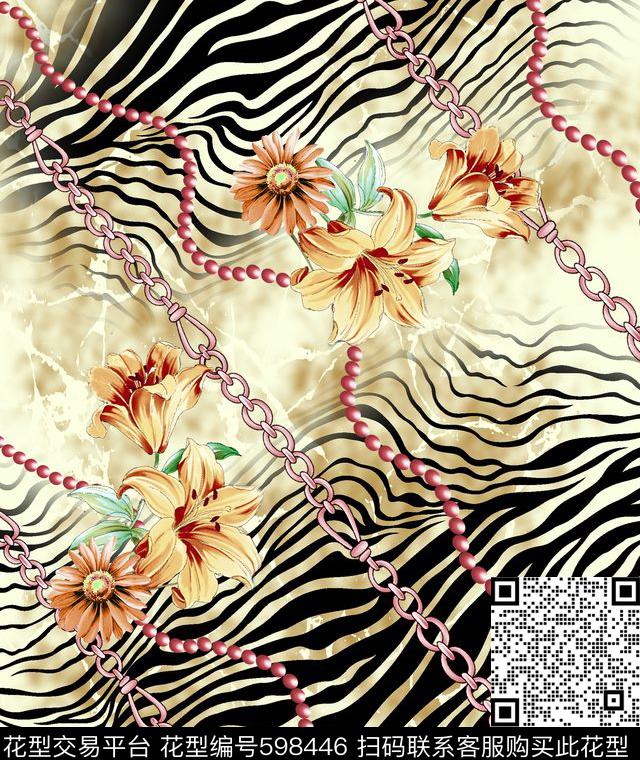 花卉抽象欧洲数码印花华亿平台下载（图片编号: 598446） - 瓦栏（Walan）