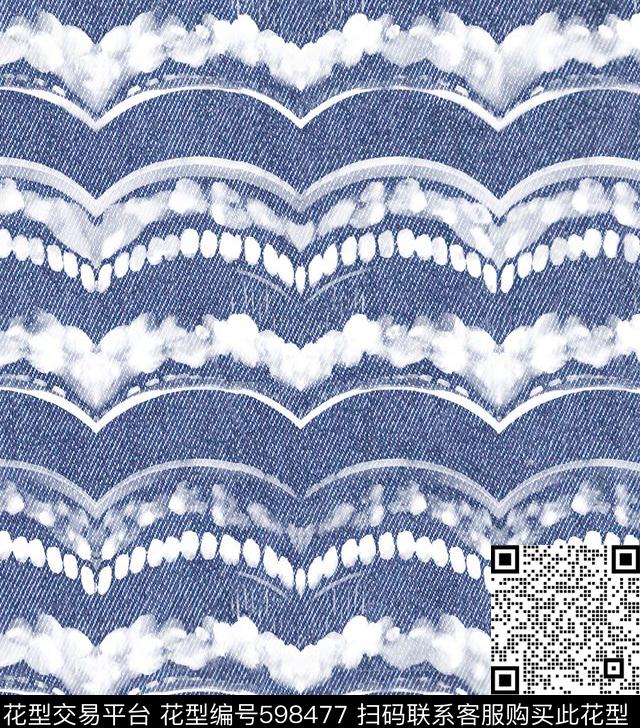 牛仔几何时尚传统印花华亿平台下载（图片编号: 598477） - 瓦栏（Walan）