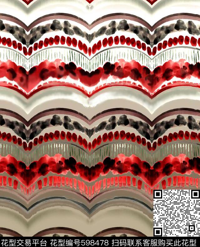 水墨时尚大方传统印花华亿平台下载（图片编号: 598478） - 瓦栏（Walan）