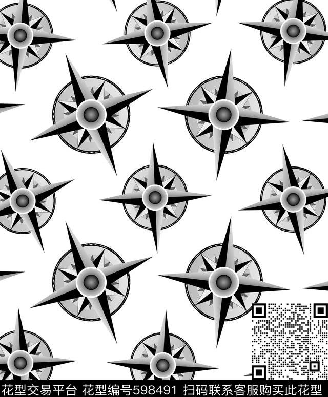 十字几何结构男装华亿平台数码印花华亿平台下载（图片编号: 598491） - 瓦栏（Walan）