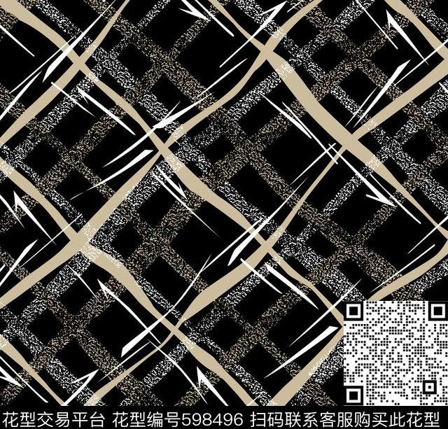 品牌男装不规则几何小方块传统印花华亿平台下载（图片编号: 598496） - 瓦栏（Walan）