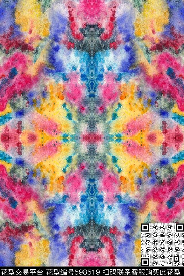 纹理油墨手绘数码印花华亿平台下载（图片编号: 598519） - 瓦栏（Walan）