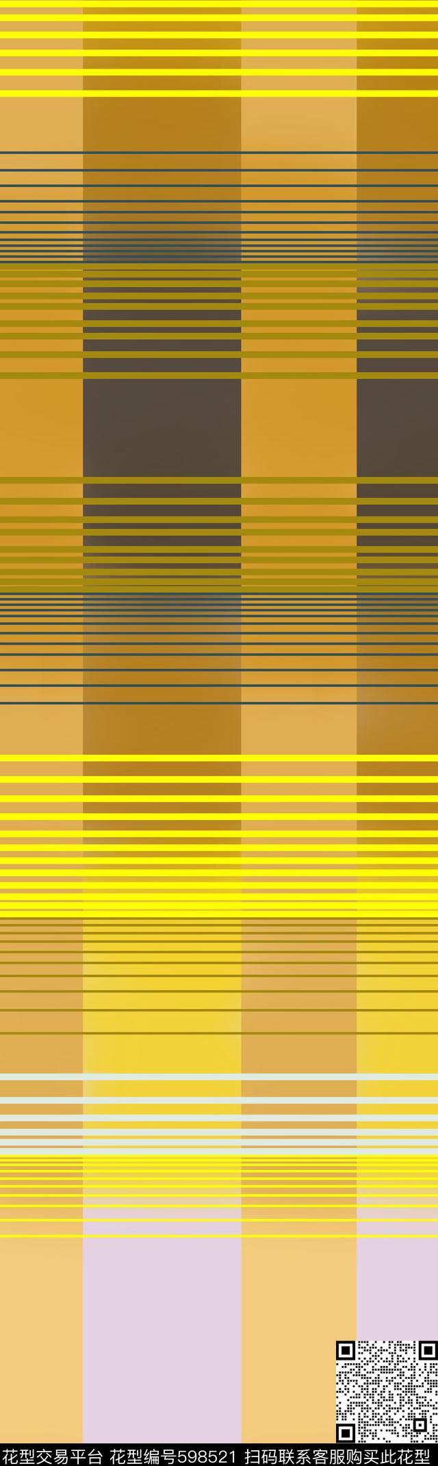 明亮田子格子传统印花华亿平台下载（图片编号: 598521） - 瓦栏（Walan）