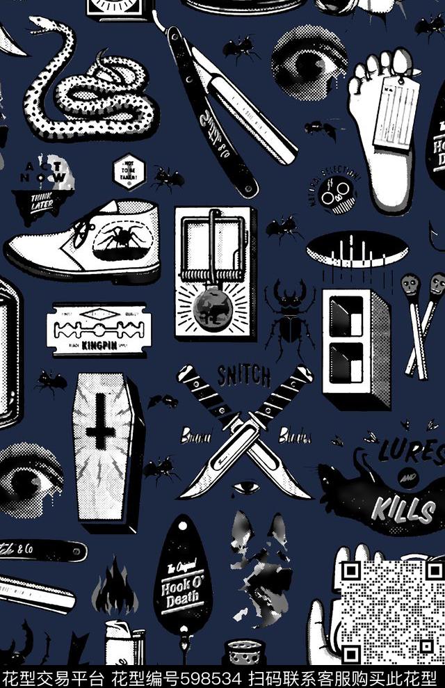 抽象男装海军风男装裤子传统印花华亿平台下载（图片编号: 598534） - 瓦栏（Walan）