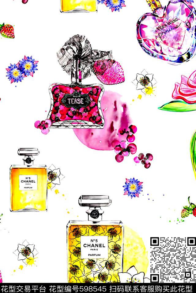 抽象几何清爽梦幻艺术平底立体手绘满版最新高清数码蕾丝民族中国风绣花珠宝肌理时尚潮

流大牌复古欧美风香水瓶珠宝宝石小花数码印花华亿平台下载（图片编号: 598545） - 瓦栏（Walan）