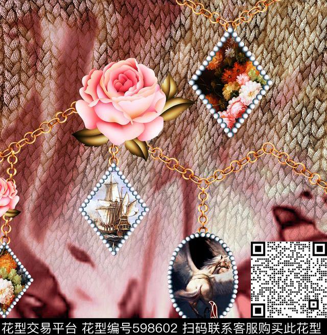 花卉抽象欧洲数码印花华亿平台下载（图片编号: 598602） - 瓦栏（Walan）