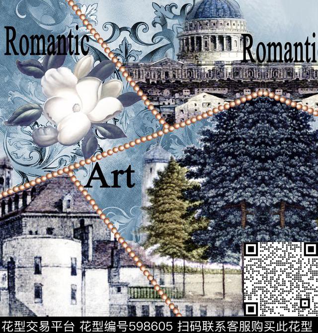 花卉抽象欧洲数码印花华亿平台下载（图片编号: 598605） - 瓦栏（Walan）