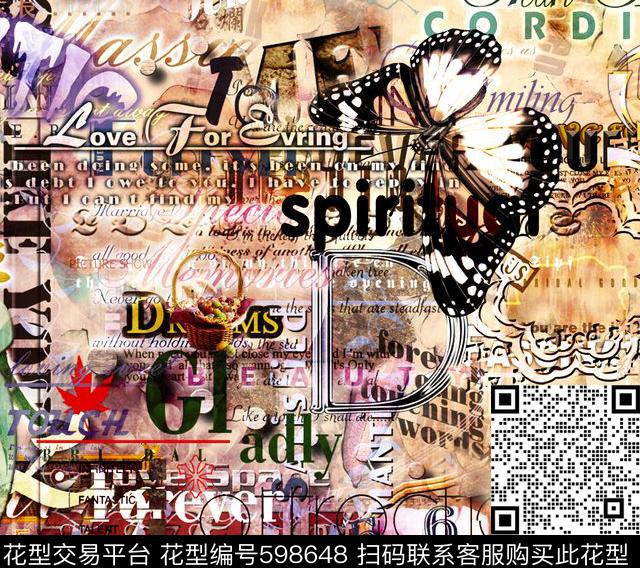 花卉抽象欧洲数码印花华亿平台下载（图片编号: 598648） - 瓦栏（Walan）