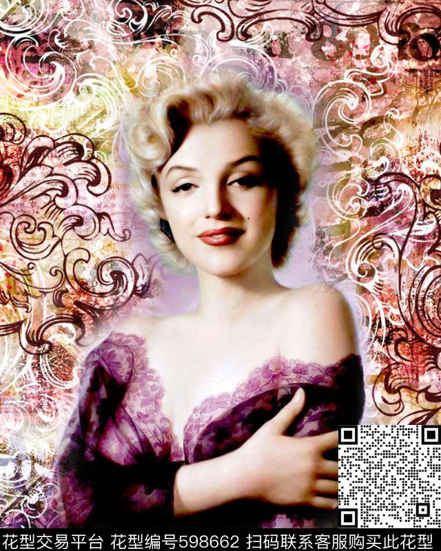 花卉抽象欧洲数码印花华亿平台下载（图片编号: 598662） - 瓦栏（Walan）