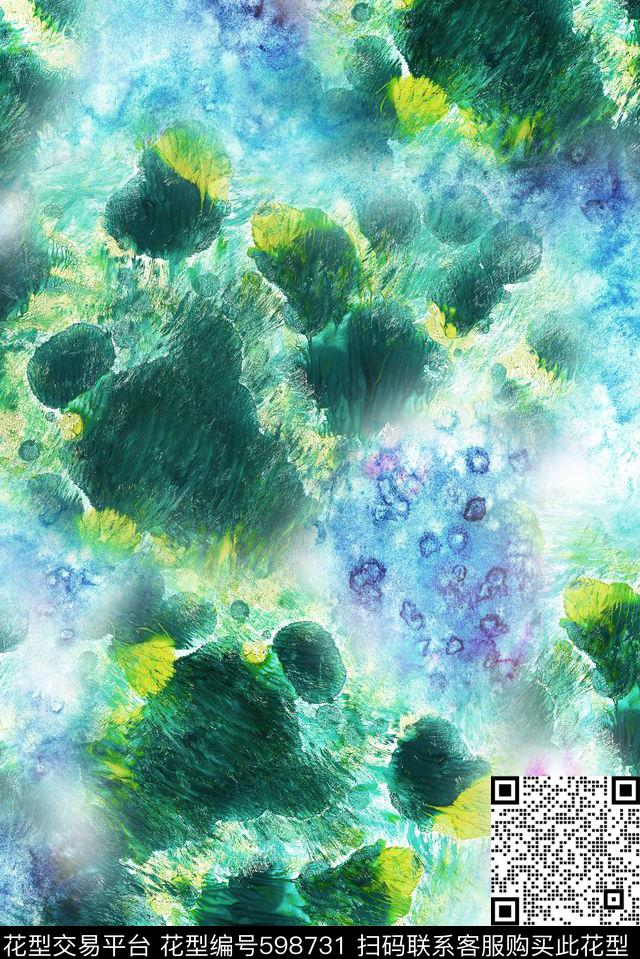 笔触抽象纹理数码印花华亿平台下载（图片编号: 598731） - 瓦栏（Walan）