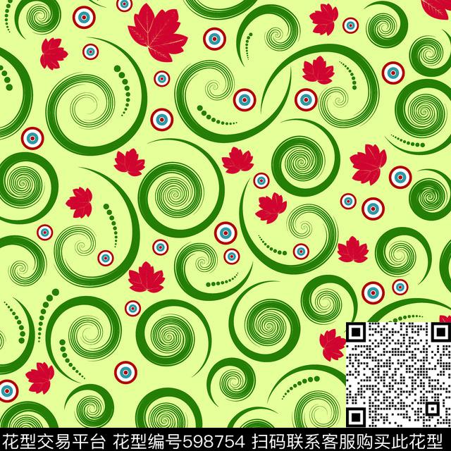 【女装】裙子系列几何数码印花数码印花华亿平台下载（图片编号: 598754） - 瓦栏（Walan）