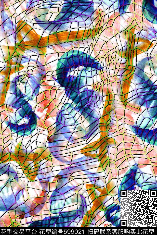 纹理水彩抽象数码印花华亿平台下载（图片编号: 599021） - 瓦栏（Walan）
