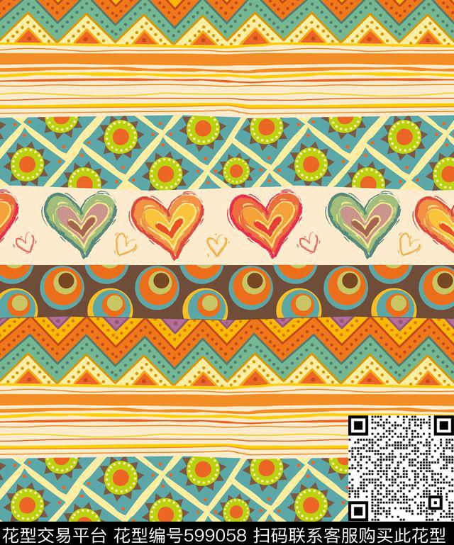 几何条纹格子传统印花华亿平台下载（图片编号: 599058） - 瓦栏（Walan）