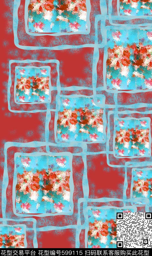 色彩条纹混搭纹理色彩斑斓数码印花华亿平台下载（图片编号: 599115） - 瓦栏（Walan）