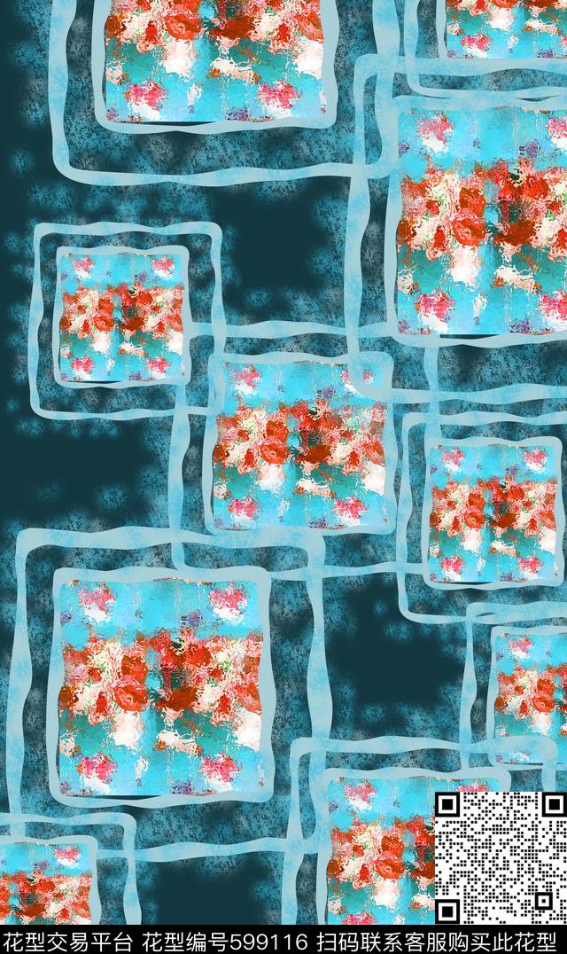 色彩条纹混搭纹理色彩斑斓数码印花华亿平台下载（图片编号: 599116） - 瓦栏（Walan）