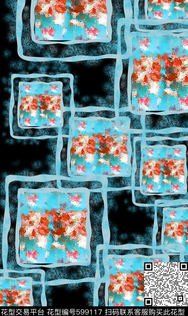 色彩条纹混搭纹理色彩斑斓数码印花华亿平台下载（图片编号: 599117） - 瓦栏（Walan）