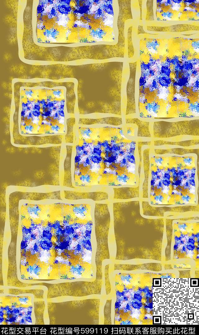 色彩条纹混搭纹理色彩斑斓数码印花华亿平台下载（图片编号: 599119） - 瓦栏（Walan）