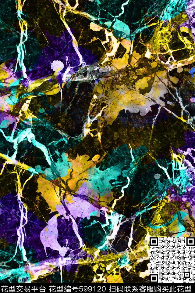 笔触泼墨纹理数码印花华亿平台下载（图片编号: 599120） - 瓦栏（Walan）