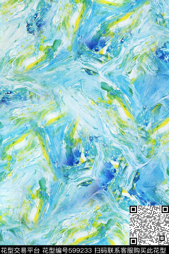女装肌理水彩数码印花华亿平台下载（图片编号: 599233） - 瓦栏（Walan）