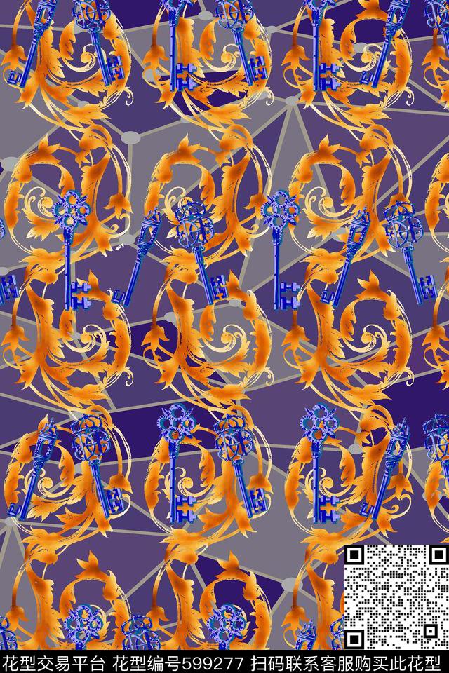 几何拼贴不规则几何手绘数码印花华亿平台下载（图片编号: 599277） - 瓦栏（Walan）