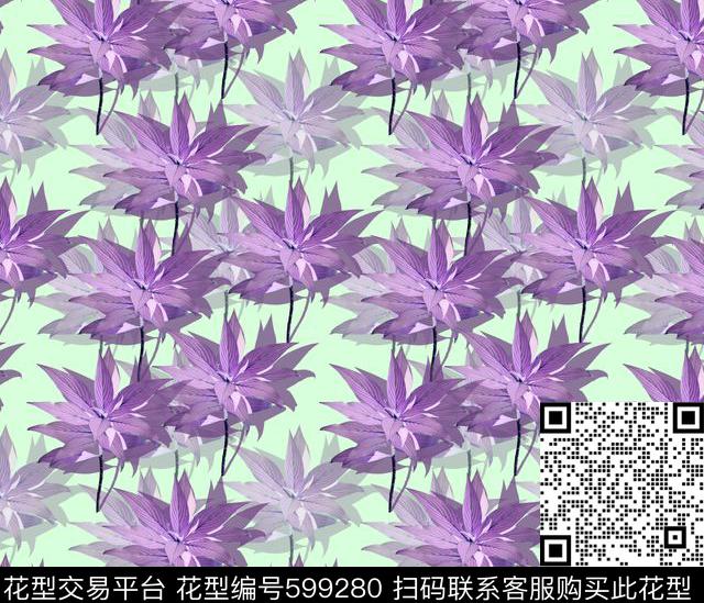 花草花卉植物数码印花华亿平台下载（图片编号: 599280） - 瓦栏（Walan）