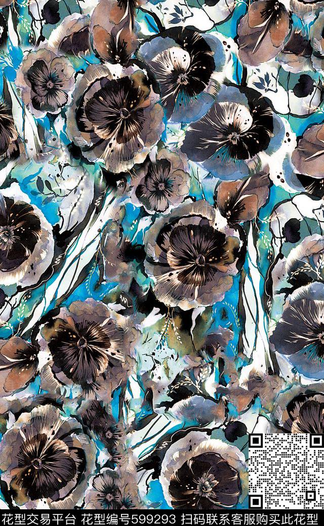 花卉秋天气息时尚女装数码印花华亿平台下载（图片编号: 599293） - 瓦栏（Walan）