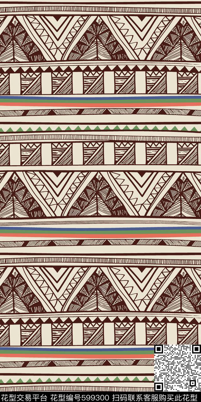 三角形几何格子传统印花华亿平台下载（图片编号: 599300） - 瓦栏（Walan）