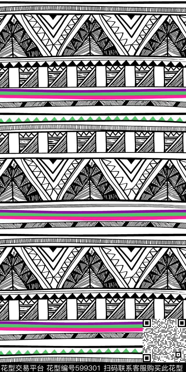 三角形几何黑白传统印花华亿平台下载（图片编号: 599301） - 瓦栏（Walan）