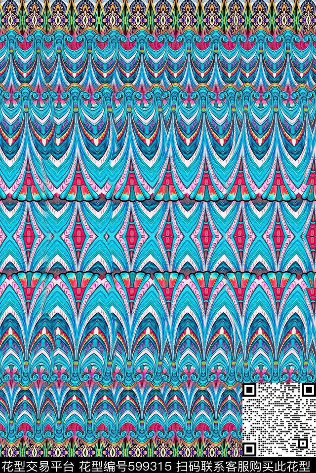 地毯波西米亚手绘数码印花华亿平台下载（图片编号: 599315） - 瓦栏（Walan）