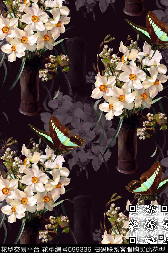 抽象几何清爽梦幻艺术平底立体手绘满版最新高清数码蕾丝民族中国风绣花珠宝肌理时尚潮

流大牌复古欧美风复古风格花卉蝴蝶数码印花华亿平台下载（图片编号: 599336） - 瓦栏（Walan）