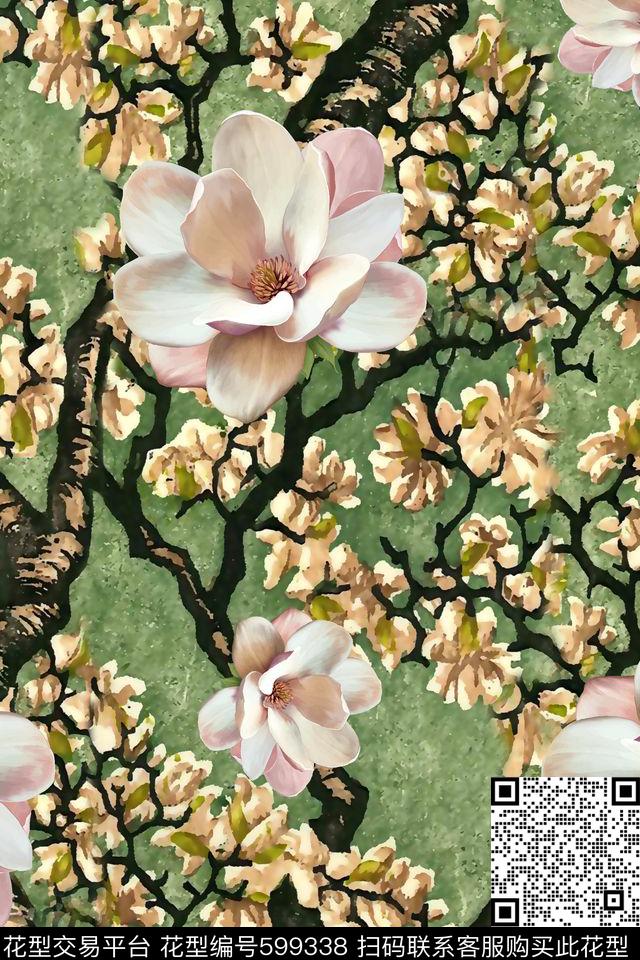 水彩花卉女装裙女装外套数码印花华亿平台下载（图片编号: 599338） - 瓦栏（Walan）