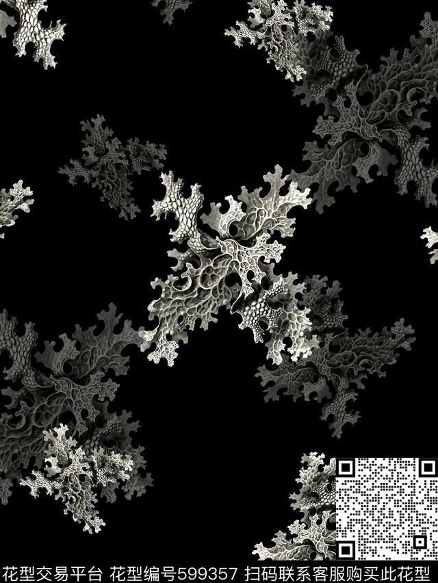 抽象男装珊瑚纹理男装衬衫数码印花华亿平台下载（图片编号: 599357） - 瓦栏（Walan）