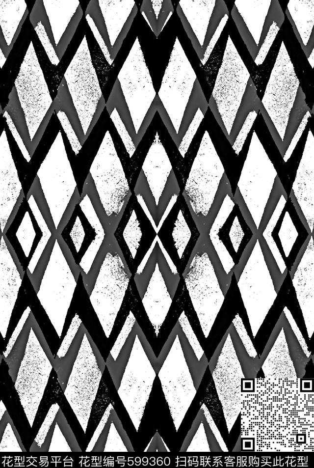 抽象纹理几何男装衬衫传统印花华亿平台下载（图片编号: 599360） - 瓦栏（Walan）