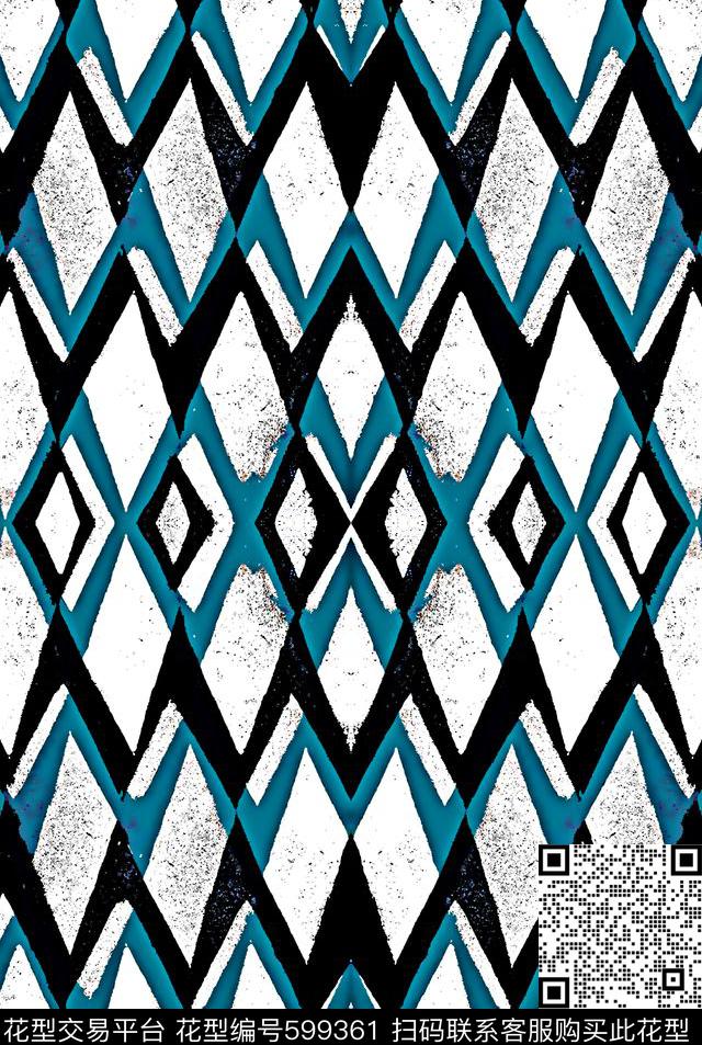 抽象纹理几何男装衬衫传统印花华亿平台下载（图片编号: 599361） - 瓦栏（Walan）