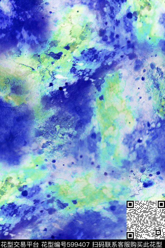 纹理水彩数码印花华亿平台下载（图片编号: 599407） - 瓦栏（Walan）
