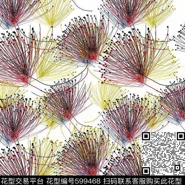 蒲公英四方连续满版散花数码印花华亿平台下载（图片编号: 599468） - 瓦栏（Walan）