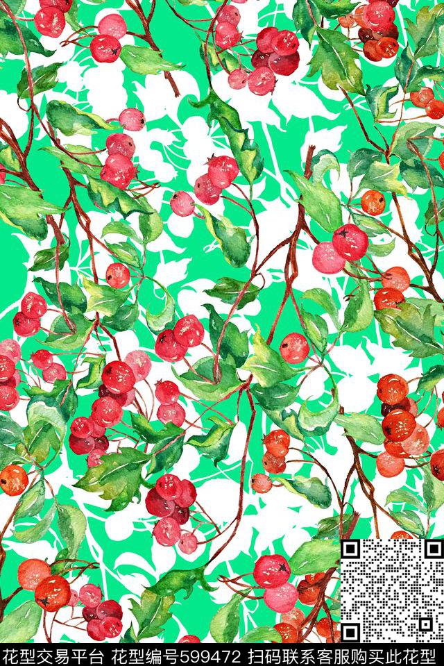 艳丽色彩抽象植物印花数码印花华亿平台下载（图片编号: 599472） - 瓦栏（Walan）